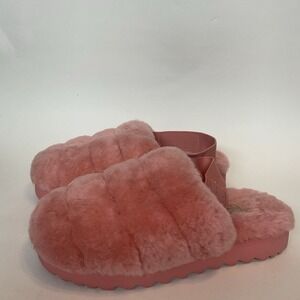 Pink UGG Fluffy Slightly Used‎ Women Size 6 Slippers